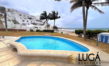 Departamento 2 dormitorios amoblado con vista al mar en renta, Urbanización privada ciudad del mar, Manta