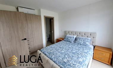 Departamento 2 dormitorios amoblado con vista al mar en renta, Urbanización privada ciudad del mar, Manta