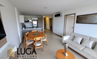 Departamento 2 dormitorios amoblado con vista al mar en renta, Urbanización privada ciudad del mar, Manta