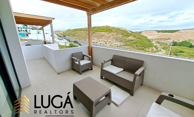 Departamento 2 dormitorios amoblado con vista al mar en renta, Urbanización privada ciudad del mar, Manta