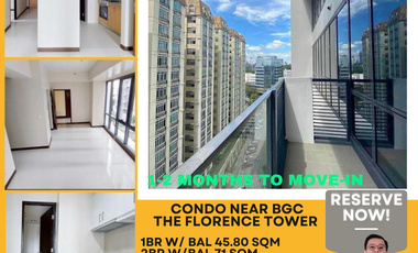 1BR DELUXE UNIT READY TO MOVE-IN FOR AS LOW AS 520K DP IN FLORENCE TOWER NEAR VENICE GRAND CANAL MALL & BGC