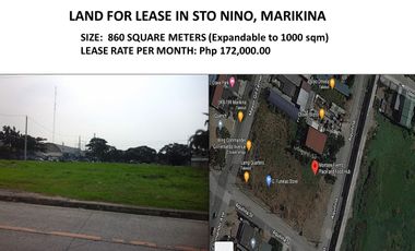 For Lease: 860sqm Commercial Lot in Sto Nino, Marikina