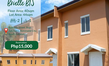 Ready to Occupy in 6 Months, 2-Bedrooms House & Lot Available in Camella Prima Koronadal