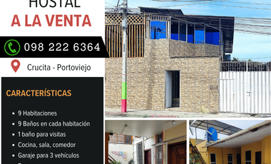 Venta de  Hostal en la Playa de Crucita, Ecuador