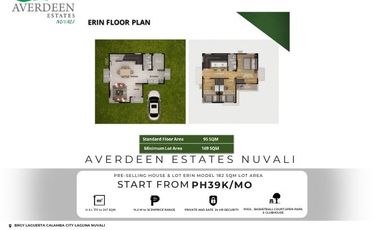 182 SQM House and Lot For Sale in Calamba, Laguna - Averdeen Estate Nuvali Erin