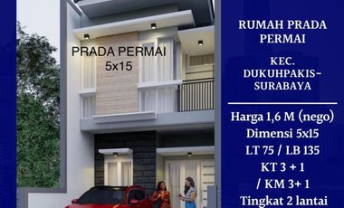 Rumah Dijual Di Pradah Permai Surabaya Area Darmo Permai Dekat Jalan Mayjen Sungkono