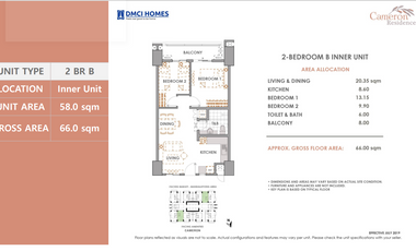 Preselling (2024) 2 bedroom Condo in QC near UP, Ateneo and Ayala Malls Cloverleaf - CAMERON Residences by DMCI Homes