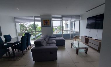 Samborondon, Renta Lindo Departamento 2 Dorm Amoblado Vista a La Ciudad