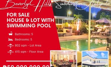 5 Bedroom House & Lot With Swimming Pool For Sale at Beverly Hills Subdivision Antipolo