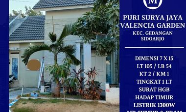 Rumah Gedangan Sidoarjo Puri Surya Jaya Valencia Garden dkt Buduran Ketajen Murah BU