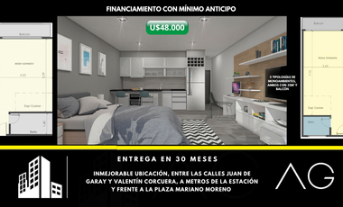 Monoambiente 35 m² con Cochera. Financiación Única, Hipólito Yrigoyen 6200