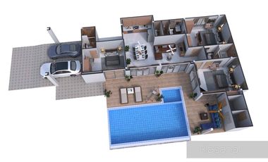 Incredible design, Furnished 3-Bedroom Homes with 9m Pool