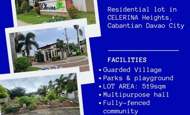 519sqm Residential Lot for Sale in Celerina Heights Cabantian Road Davao City