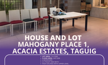 House and Lot Mahogany Place 1, Acacia Estates, Taguig - For SALE