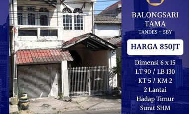 Rumah Cocok Untuk Kos Balongsari Tama Tandes Surabaya Barat dekat Benowo Tandes Manukan Murah