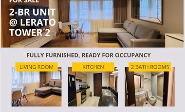 For Sale: Two Bedroom, Fully Furnished, Unit with 2 T&B, w/ Parking at Lerato Tower 2, Bel-Air, Makati City