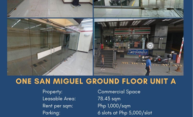 Commercial Office Rent Lease Ground Floor 78 sqm Ortigas Pasig