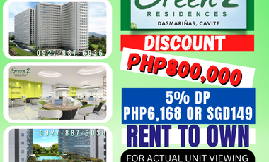Studio Unit Green 2 Residences Dasmarinas Cavite near De La Salle Eac and others schools and colleges