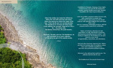 Premier Luxury 1-Bedroom Beach Front Condo Unit in Nasugbo, Batangas at The Residences at Terrazas De Punta Fuego