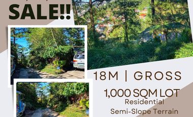 1,000 sqm Investment Lot IDEAL for MID-RISE APARTMENT, RESIDENTIAL | TRANSIENT (Pacdal, Baguio)