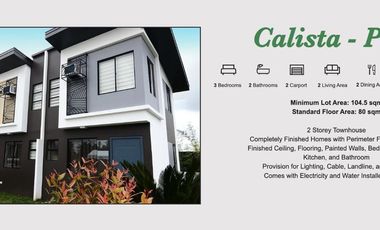 2BR COMPLETE TOWNHOUSE FOR SALE CALISTA MODEL | 3BR SINGLE ATTACHED HOUSE FOR SALE UNNA MODEL | PHIRST PARK HOMES TANZA CAVITE