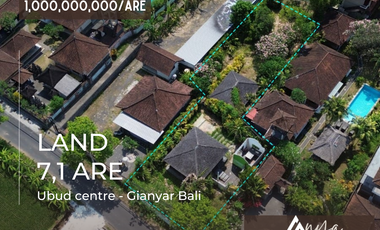 Dijual tanah hak milik seluas 7,1 Are lokasi dipusat Ubud Bali