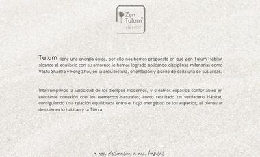 Estudio en Venta, Equilibrio Natural Zen Tulum Hábitat