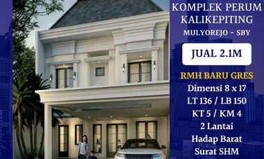 Rumah Komplek Perum Kalikepiting Mulyorejo Surabaya Timur Baru Gress SHM