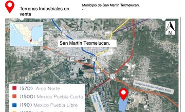 TERRENO INDUSTRIAL  VENTA    PLANTA SAN MARTIN TEXMELUCAN  Terreno Industrial (Planta San Martín)  San Martin Texmelucan,  Puebla