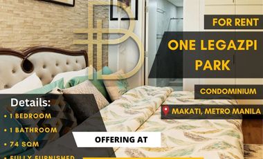 For Rent 1 Bedroom Fully Furinished In One Legazpi Park