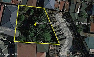 BAHAY TORO PROJECT 8 QUEZON CITY RESIDENTIAL LOT @ 1,000 SQM WITH SECURITY