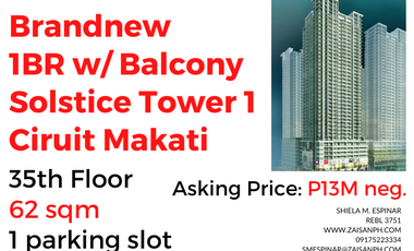 For Sale: Brand New 1BR with Balcony, Solstice Tower 1, Circuit Makati