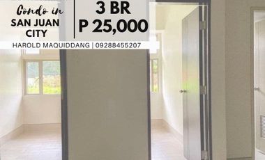 Condo Affordable 3 Bedroom, 2 Baths Php 25,000 month in San Juan City Rent to Own