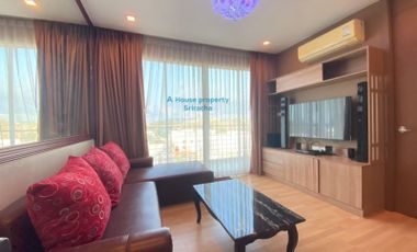 Japanese style condo for sale Beautiful room with furniture, Green Lake Condo, Sriracha, Chonburi.