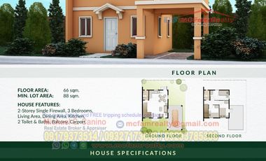 3 Bedroom House and Lot For Sale in Santa Maria Bulacan - Camella Sta. Maria - Cara Model