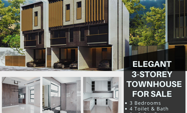 3-Storey with Spacious 3 Bedrooms Townhouse in Cubao near Gateway Mall LRT-2