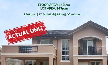 240k DOWNPAYMENT READY FOR OCCUPANCY GRETA 5 BEDROOMS UNIT AT CAMELLA DAVAO