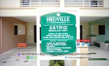 House For Sale Near Baclaran Church (National Shrine of Our Mother of Perpetual Help) Neuville Townhomes Tanza