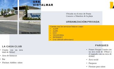 VENDO TERRENO VISTALMAR PUNTA CARNERO