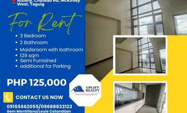 For rent Semi Furnished 3 bedroom unit in Albany Mckinley west Taguig