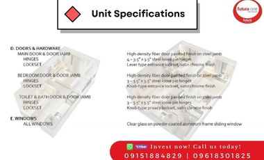 Facing amenities Studio Unit (2nd floor) at Futura One Condo Dagupan