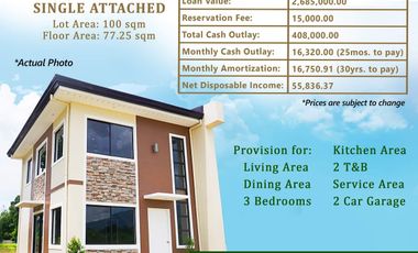PAGIBIG SINGLE ATTACHED IN WOODLANDS AXEIA IN TRESE MARTIRES