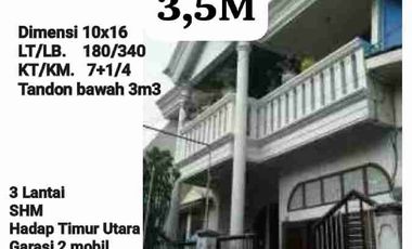 Rumah Dijual Tengger Kandangan Surabaya Barat Hook Dengan Garasi Luas di Pinggir Jalan Ramai Cocok Untuk Usaha