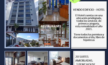 VENDO HERMOSO HOTEL, REMODELADO 2021. PRIMERA CATEGORIA