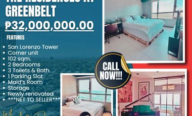 2 Bedroom Corner Unit For Sale at The Residences at Greenbelt, TRAG Makati