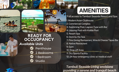 Ready for Occupancy: Seaview 2-Bedroom Penthouse for Sale at Tambuli Seaside Living Resort