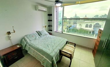 Departamento 2 dormitorios amoblado frente al mar en venta, sector Mall del Pacífico Manta