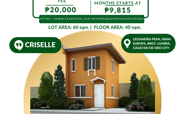 PRE-SELLING HOUSE AND LOT | CRISELLE | 2BR | Camella Gran Europa