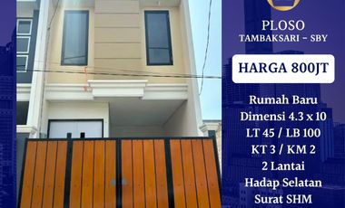 Rumah Baru Ploso Tambaksari Surabaya Timur dekat Kenjeran Pakuwon City Lebak Mulyosari