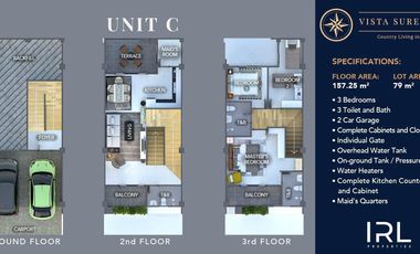 Pre-Selling 4 Bedrooms 3 Storey House and Lot for Sale in Nivel Hills, Cebu City, Cebu